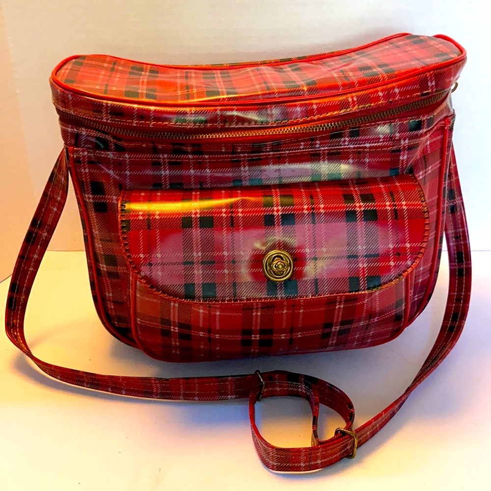 Amazing Rare Red Plaid shoulder bag - Vintage